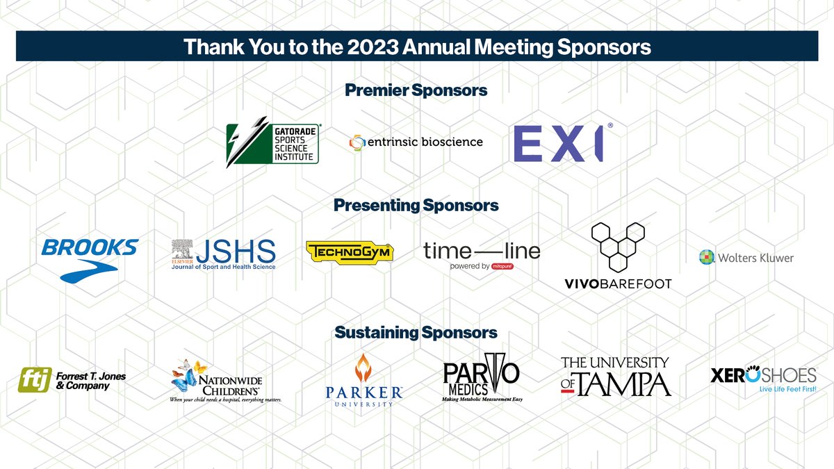 Thank you to the sponsors who helped to make #ACSM23 happen--we appreciate your support!