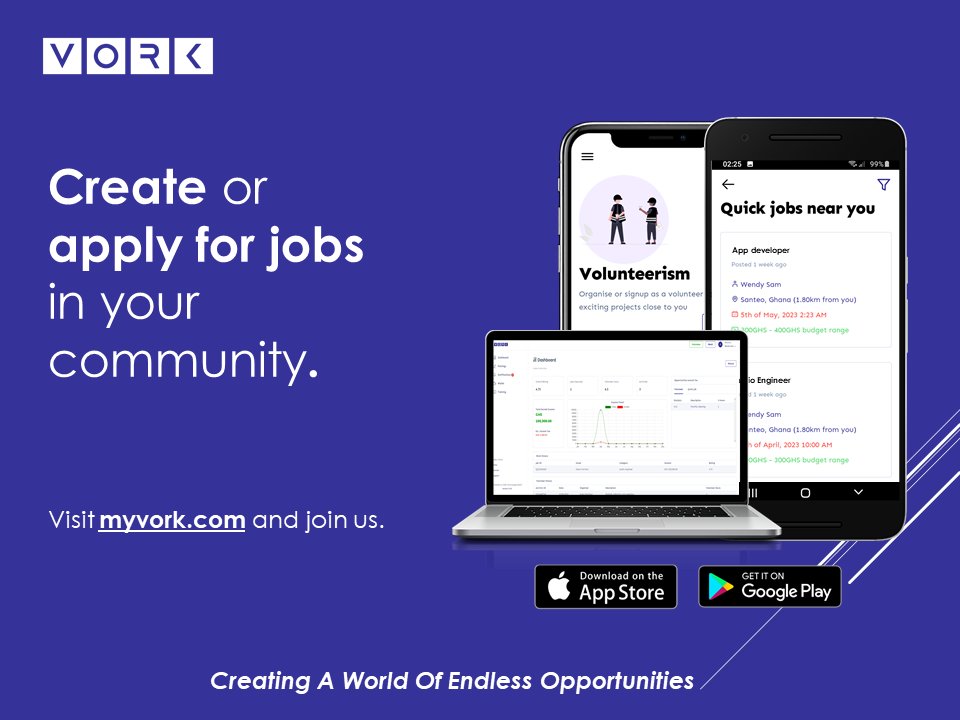 vorkcompany's tweet image. Become a volunteer, a worker and an employer. 
Join us on an exciting journey! #volunteer #work #vork #ghana #Newsfile #accra achimota adomtv #CitiNewsroom
#JoyNews #peacefm myvork.com