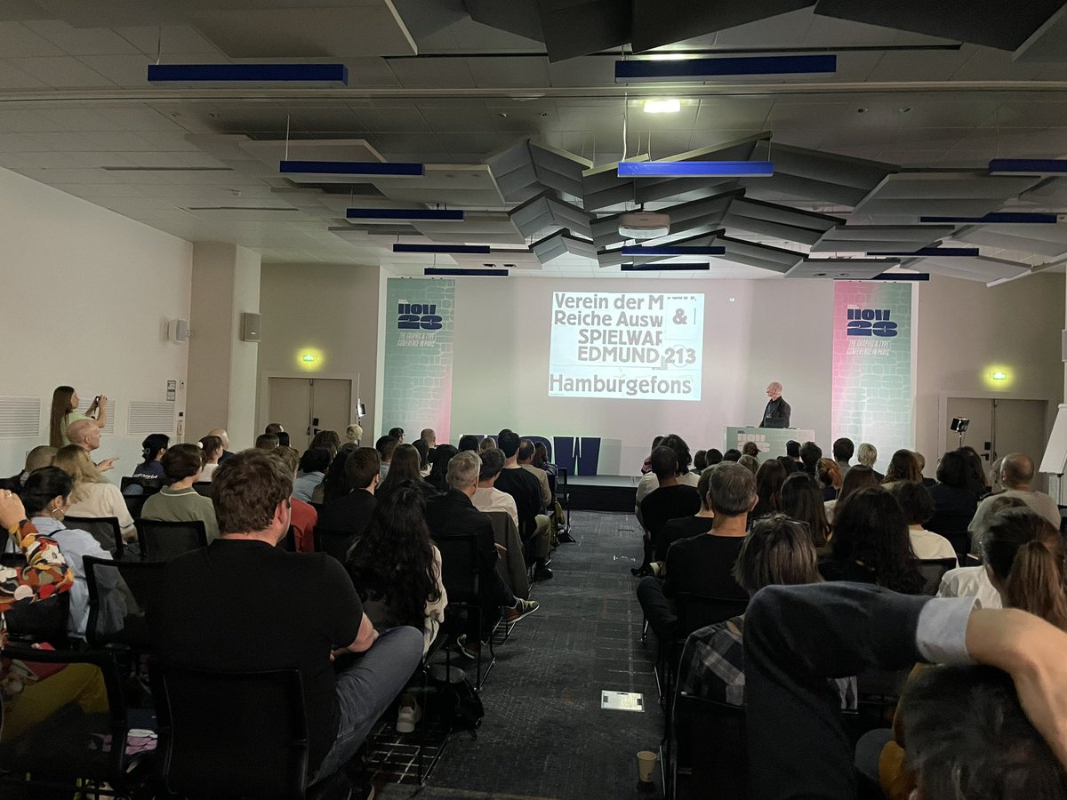 typeparis's tweet photo. The perfect assembly, graphics and character creation. Thanks @sarahboris_LDN @DamienCollot @wearemucho @espiekermann #now23 https://t.co/CXIssvtWJ5