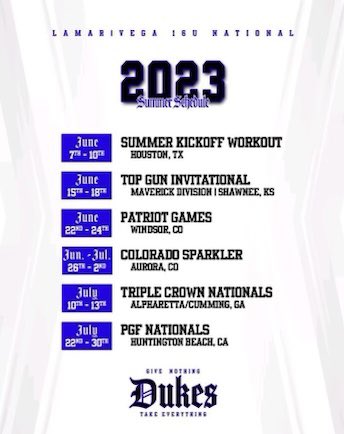 Excited to say that I’ll have a busy schedule this summer ❤️ <a href="/HoyaSoftball/">Georgetown Softball</a> <a href="/JAX_Softball/">Jacksonville Softball 🥎</a> <a href="/FAUSoftball/">Florida Atlantic Softball</a> <a href="/MasonSoftball/">George Mason Softball</a> <a href="/GoCamelsSB/">Campbell Softball</a> <a href="/BelmontSoftball/">Belmont Softball</a> <a href="/RollinsSoftball/">Rollins College Softball</a> <a href="/CosbySoftball/">CosbySoftball</a> <a href="/JMUSoftball/">JMU Softball</a> <a href="/LongwoodSB/">Longwood Softball</a>