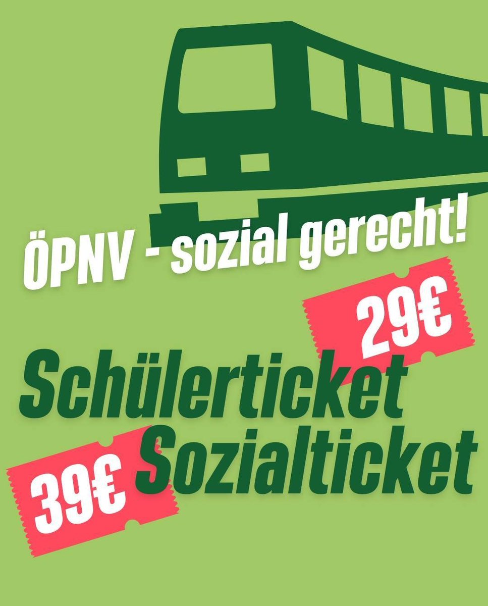 Die @gruenenrw machen in NRW das DE-Ticket noch gerechter. 

Schülerticket 29€
Sozialticket 39€

🎉💪🌻