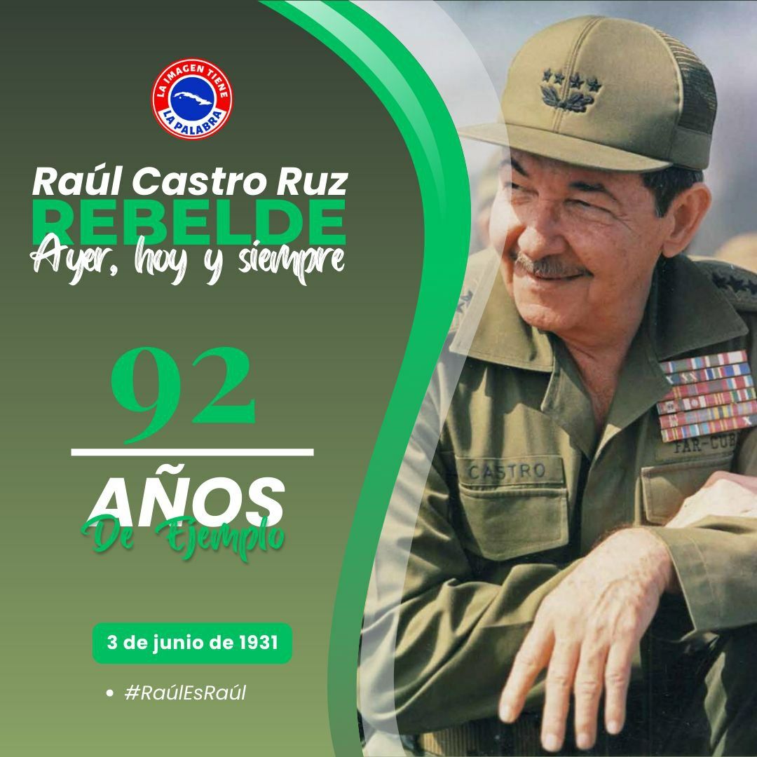 Feliz cumpleaños a nuestro  General de Ejército Raúl Castro  Ruz 
#CubaViveEnSuHistoria 
#CubaCoopera 
@Embajadora_Gt ,<a href="/BMC_GUATEMALA/">Coordinación nacional BMC en GUATEMALA</a> ,<a href="/MarihetaR/">Mariheta Cutiño Rodriguez</a>