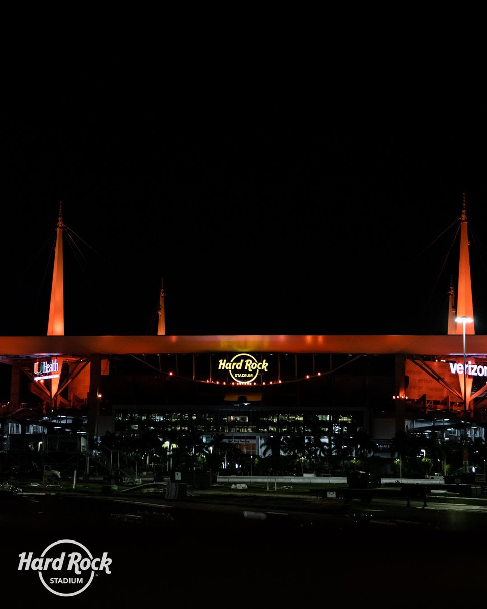 Last night, we lit Hard Rock Stadium orange on Gun Violence Awareness Day and join @Everytown in their mission to end gun violence.