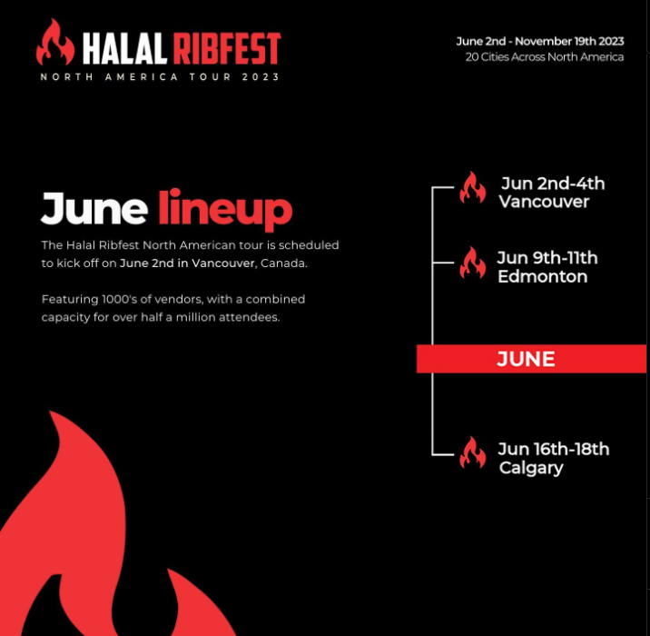 SidkeyCo1's tweet photo. The Halal Ribfest Tour 2023 has officially kicked off on June 2nd #Vancouver, #Edmonton and #Calgary will be next stops. #Alberta we are coming!! @CBCVancouver @GlobalBC  @DailyHiveYEG @DailyHiveYYC @CBCCalgary @CBCEdmonton @GlobalCalgary @GlobalEdmonton https://t.co/liX0UWeNsF