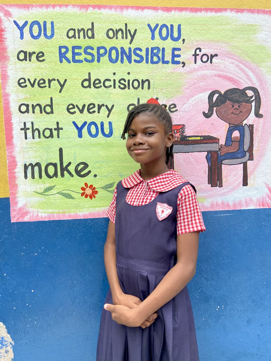 UNICEFJamaica's tweet photo. “I helped my friend who was really struggling” 💙
🗣️Jodi-Ann, 9
‘Kindness’ is a core values being taught at Rousseau Primary under the #SWPBIS framework helping to promote negative behaviours, by promoting positive ones!
Watch their feature on "Kids Say", today at 12pm on TVJ https://t.co/Fm6ADKGDdF
