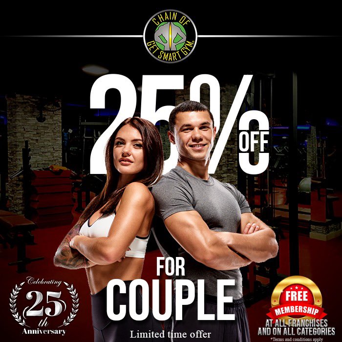 getsmartgym's tweet photo. Celebrating silver jubilee anniversary of Chain of Get Smart Gym

#ChainofGetSmartGym #SohailAnwar #GetSmartGym #bestgyminkarachi #Fitness #gymmotivation #bestgym #offers #celebration https://t.co/DyJHRgbti1