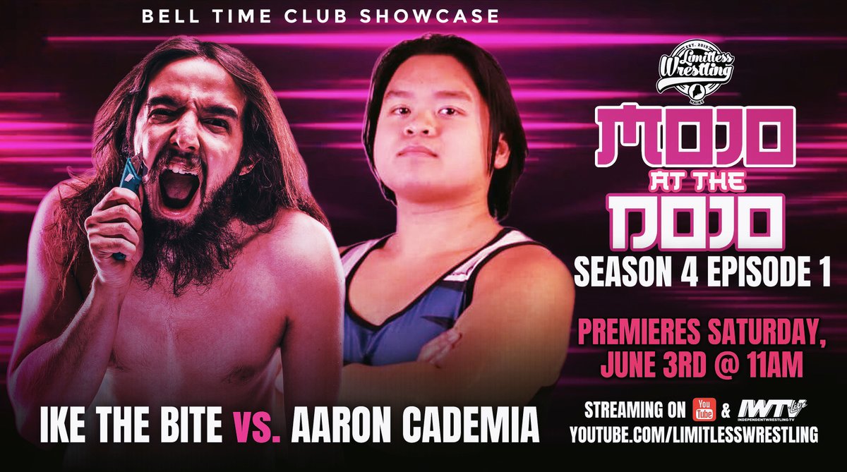 LWMaine's tweet image. 🤼‍♂️ Saturday morning wrestling is BACK!

Catch the Season 4 premiere of Mojo At The Dojo TODAY @ 11AM!

🚨 FREE to watch on YouTube!
youtube.com/watch?v=mI1F5v…

📺 Available on demand via @indiewrestling!

Wrestlers repping @CreateAPro, @T2TWrestling &amp;amp; @LimitlessDojo on this episode!