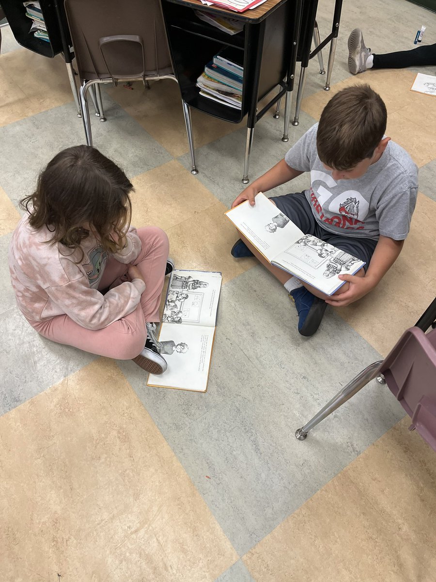 MsSlattum's tweet photo. We are still reading and have some pretty crazy hair here in Room 5.      9 1/2 days! @MadronaMustangs https://t.co/zRzYPaCft5