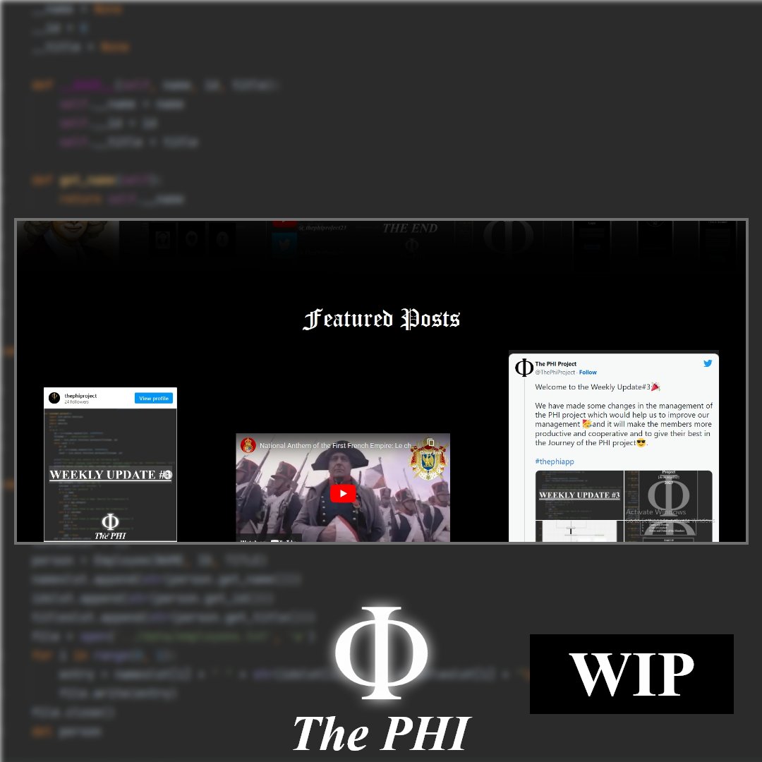ThePhiProject's tweet photo. Welcome to the weekly update#4!🎉

We have made the prototype of our website homepage 😎and soon we will make the website too and soon you will be able to easily access our website on a browser. Check out our new homepage and give us feedback 😊about the homepage.

#thephi https://t.co/vQKy2H8b4c