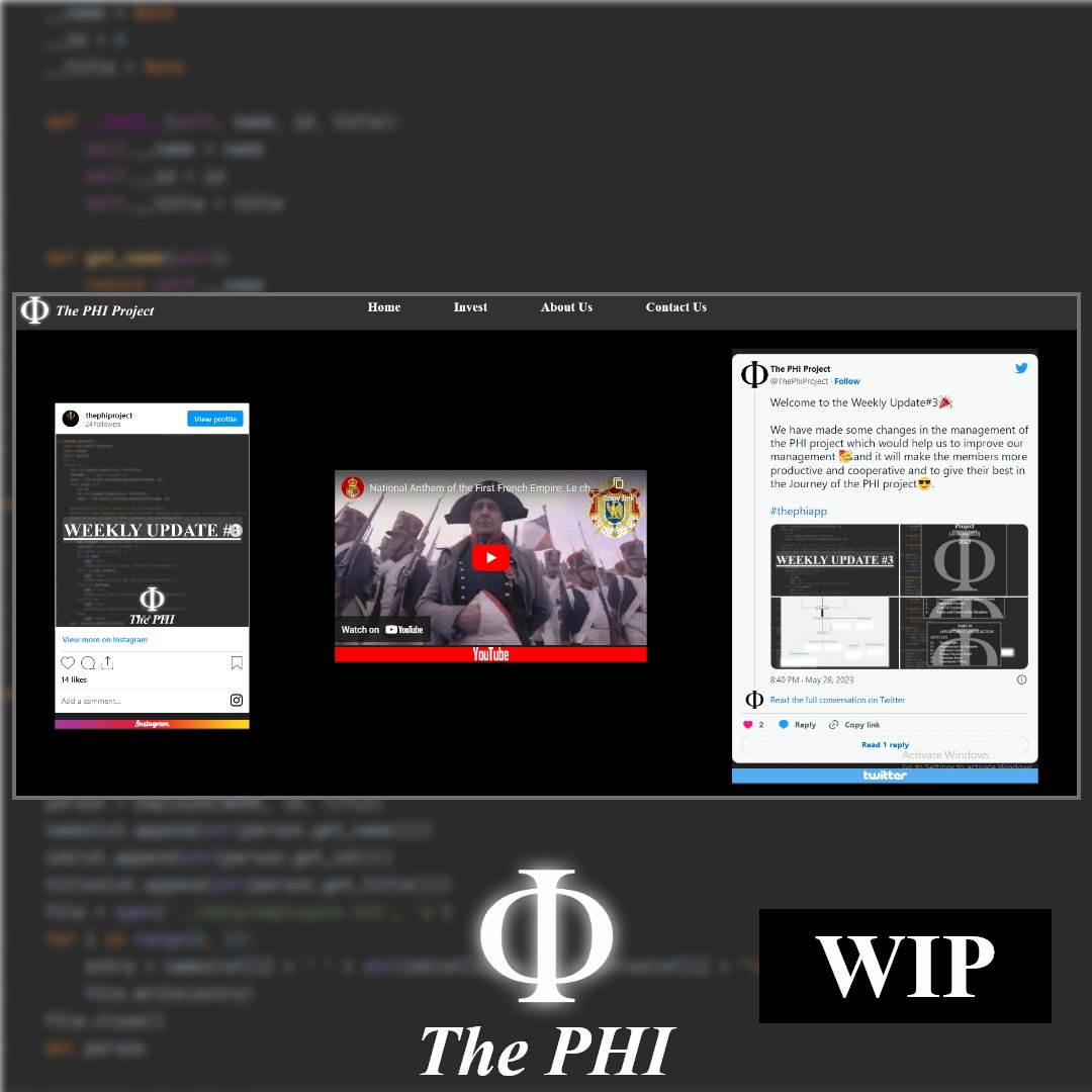 ThePhiProject's tweet photo. Welcome to the weekly update#4!🎉

We have made the prototype of our website homepage 😎and soon we will make the website too and soon you will be able to easily access our website on a browser. Check out our new homepage and give us feedback 😊about the homepage.

#thephi https://t.co/vQKy2H8b4c