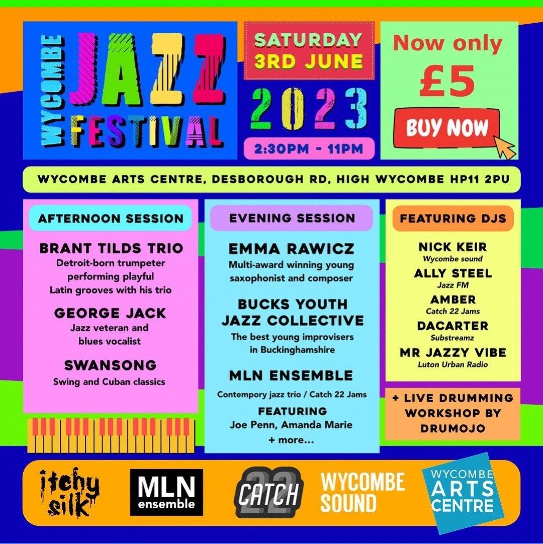 Wycombe Jazz Festival 2023 is TODAY, with Emma Rawicz headlining 🎶

I'll be spinning  jazz-infused tunes 1730-1930 🎧🎛🔊

| <a href="/wycombearts/">Wycombe Arts Centre</a> <a href="/ESzczerbo/">Emma Rawicz-Szczerbo</a> |