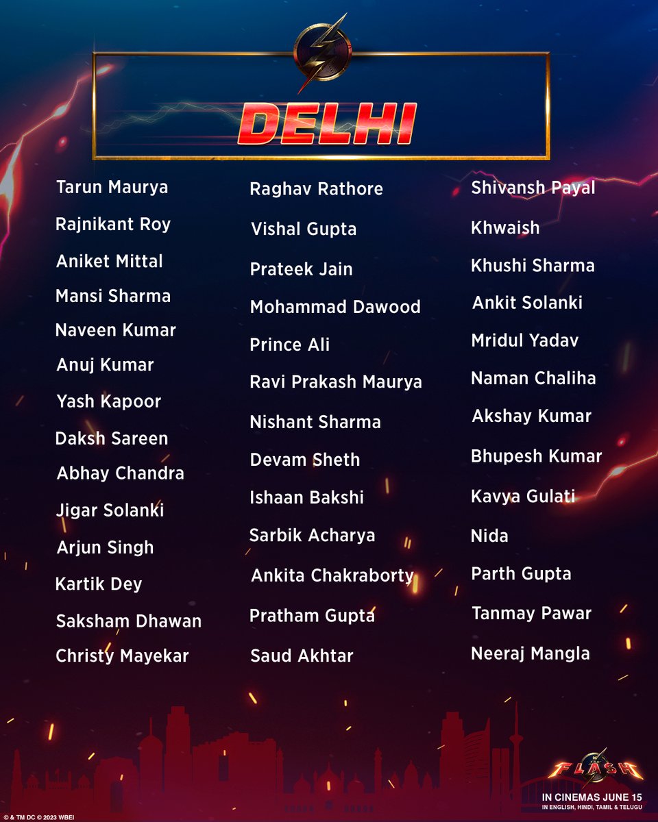 WarnerBrosIndia's tweet photo. Thank you for the overwhelming response.
Congratulations to the winners!

Further details will be sent to your email ID. Send in your confirmation by 4th June, 7PM.

#WarnerBrosIndia #TheFlashFanFirstScreeningsIndia #TheFlashMovie https://t.co/Zoqv7xVUSL