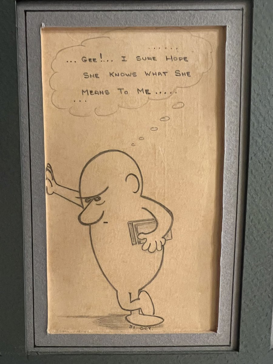 frozenedamame's tweet photo. brb crying at these cartoons my grandpa drew for my grandma when they were long distance in the 60s 🥺 https://t.co/TyEilpIjo2