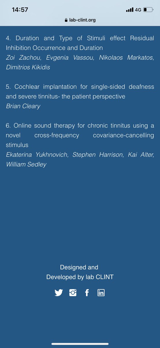 I’m giving a patient experience talk at @2023_TRI as part of the Sound Stimulation Session. My experience of sudden hearing loss/severe tinnitus & recovery with a #CochlearImplant. Plus potential future research. The story is available in lots of detail at noisysilence.ie