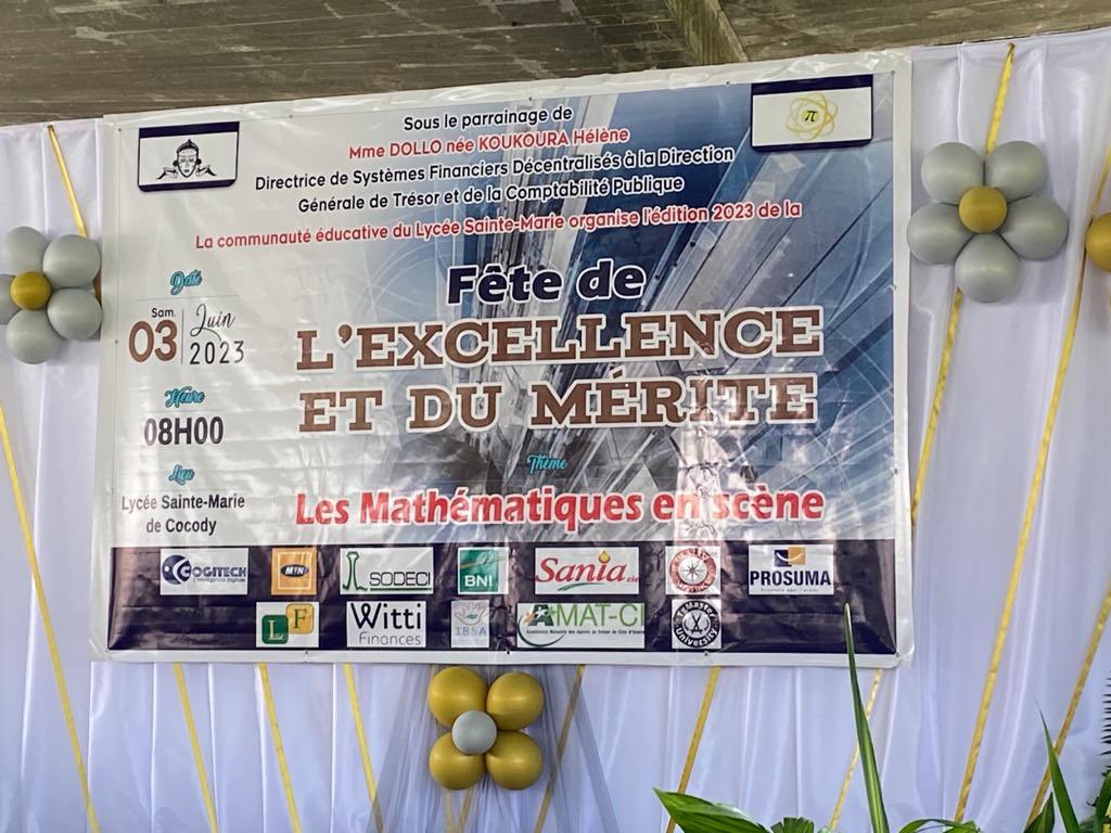 wittifinancesci's tweet photo. Ce samedi 3 juin, Witti Finances Côte d’Ivoire collabore avec la Fête d'Excellence et du Mérite organisée par le Lycée Sainte Marie de COCODY, autour du thème "les mathématiques en scène".

#wittifinances #wittifinancesci #wittici #alisma #abidjan #cotedivoire #ci225 https://t.co/rMLydzlw2F