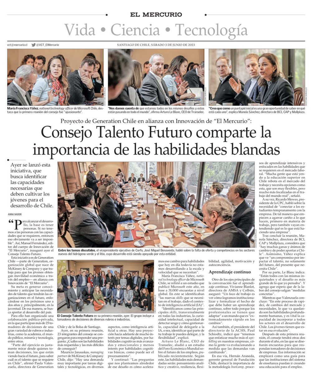 💡Se lanzó el “Consejo Talento Futuro” para identificar y promover las capacidades necesarias para el desarrollo de Chile. 
La transición energética requerirá nuevos talentos para energías⚡️ renovables♻️, electromovilidad🚎 y climatización🔆❄️ sustentable.