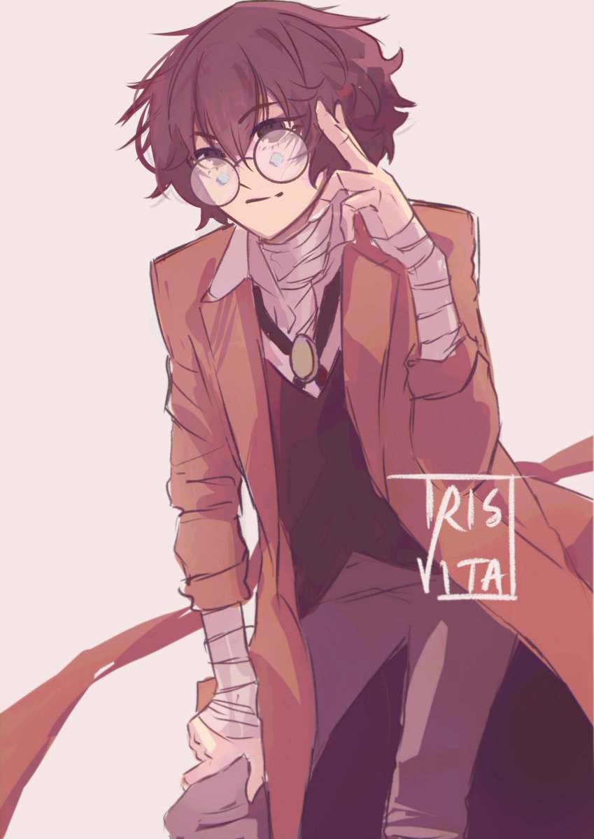 Just a simple doodle of Dazai in glasses, wow I'm posting my drawings again...   
#Dazai  #BSD #文スト