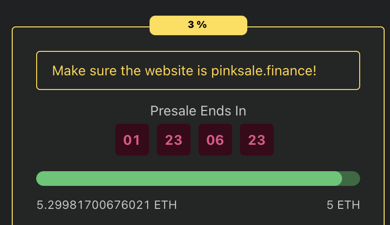 📣 SOFT CAP REACHED

AIDOGEX ETH PRESALE LIVE!
⏰ETH Presale End Time:
5 Jun 13:00 UTC

pinksale.finance/launchpad/0x29…

#ToTheMoon #ETH #ethereum