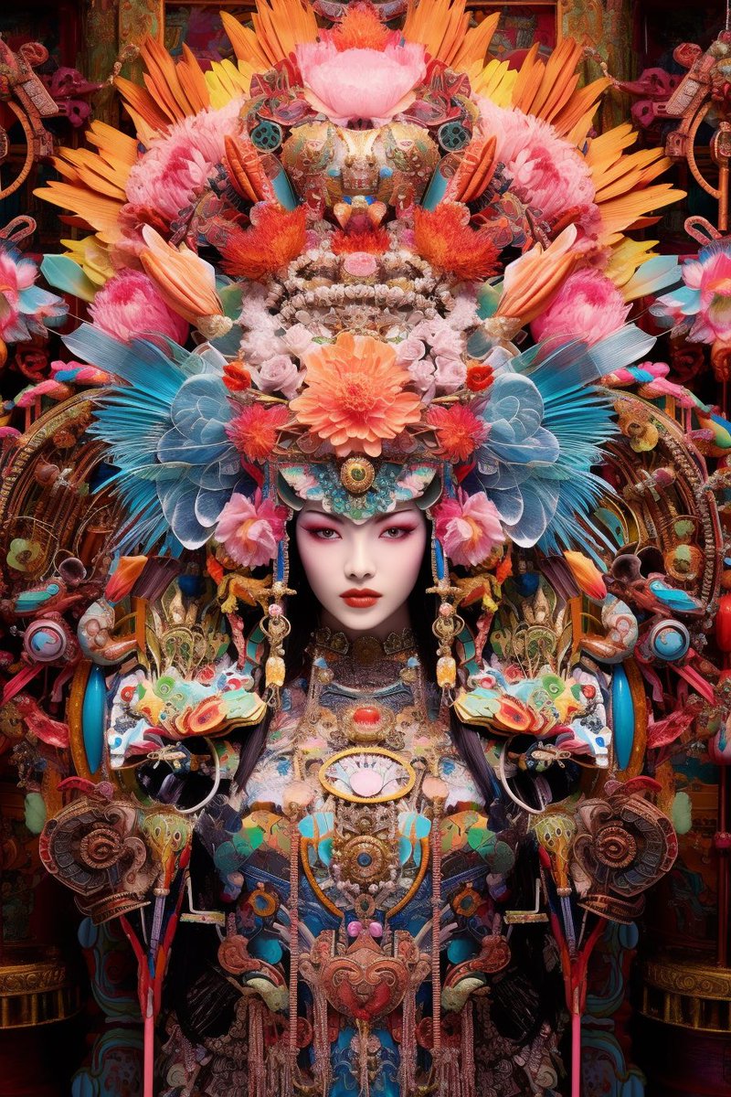NathanZhong's tweet photo. Alice in wonderland
#glamcore
#knightcore
Alince in Beijing Opera
#aiart 
#midjourney https://t.co/R0bnsAnP1c