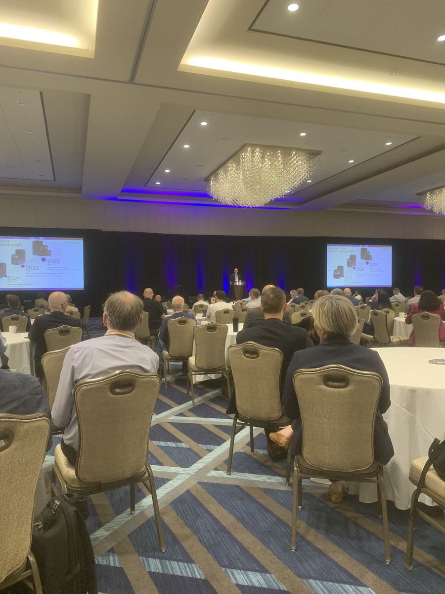 WatersAMST's tweet photo. The Waters #ASMS2023 User meeting has kicked off we are #ConnectingScience . Jim is covering what’s new for the SELECT SERIES MRT and our MS imaging. So far the most stressful decisions for our speakers is what walk-on music to choose. We are having an eclectic mix. #TeamTof https://t.co/MUDP8sGUiA