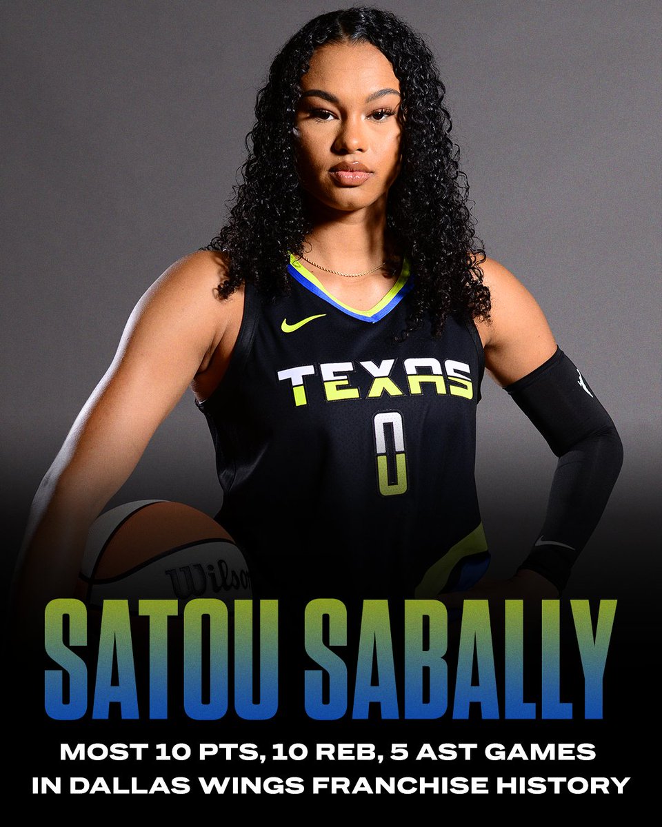 Sabally is averaging 21 PTS, 10 REB and 4 AST this season 🔥 #ThatsaW 

@DallasWings | @satou_sabally
