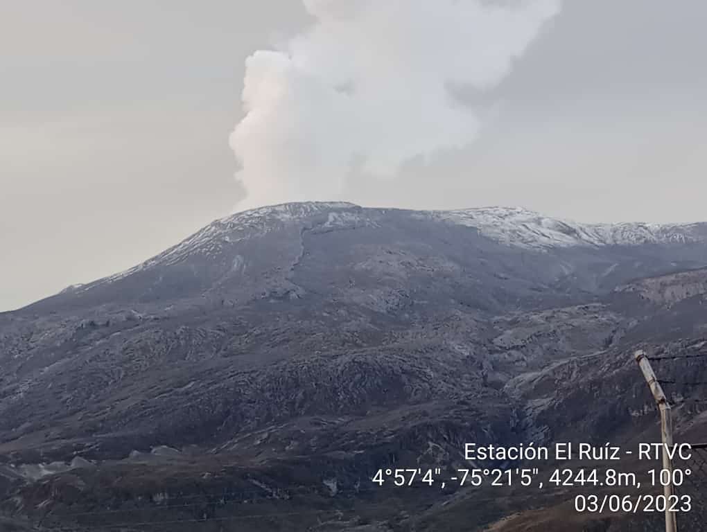 Volcán Nevado del Ruiz - 3 de junio de 2023