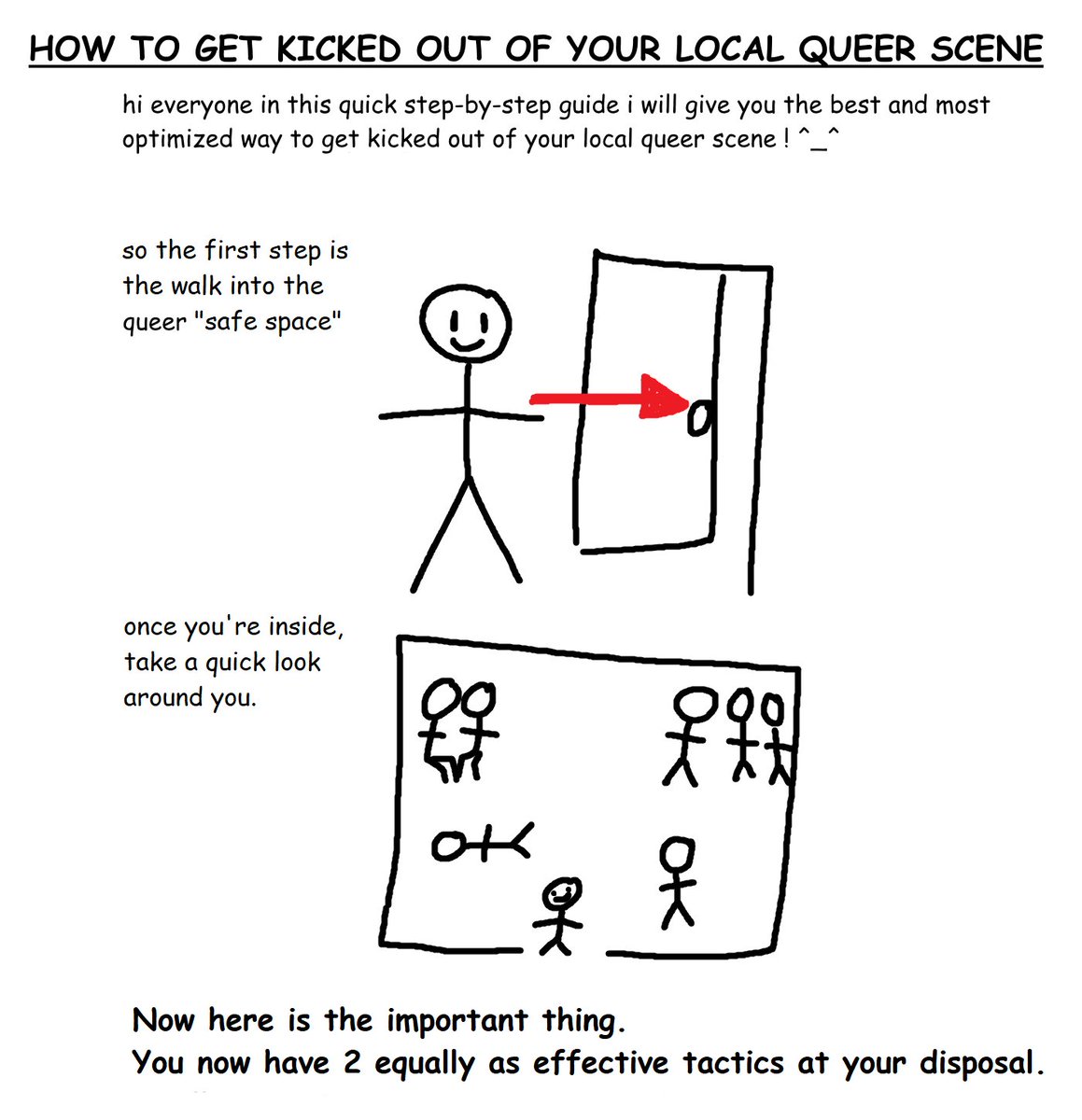 bag_of_lenas's tweet photo. it's pride month so i'm reposting this helpful guide ^v^

HOW TO GET KICKED OUT OF YOUR LOCAL QUEER SCENE ? https://t.co/TqJg8F4jDf