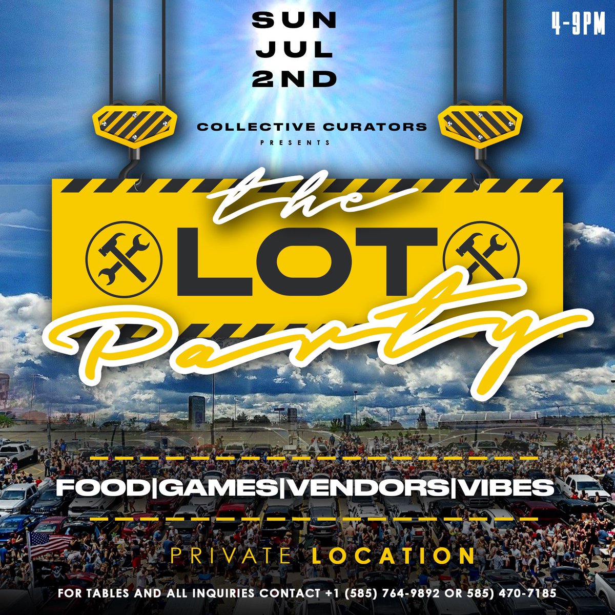THE LOT PARTY 

JULY 2nd 

4-9

FOOD|GAMES|HOOKAH|VIBES|GOODDRINKS

WE GOING UP JULY 4th WEEKEND 🎬

For Table and Vendor info 764-9892  470-7185

lotparty2k23.eventbrite.com