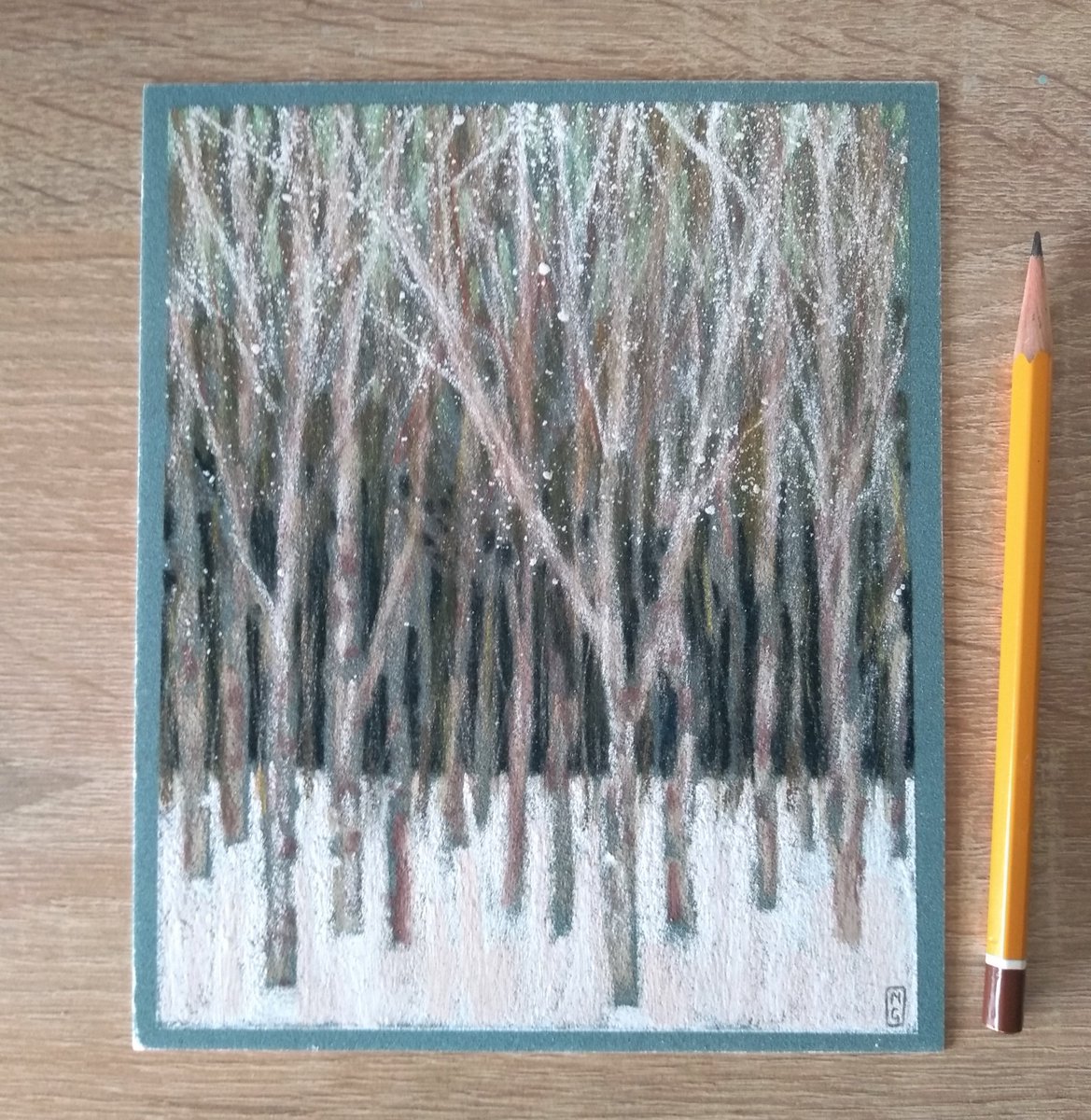 I'm needing to cool down these days with this crazy heatwave we are having in Scotland!  A little bit of winter art should do the trick☺️👇
Original soft pastel painting - Winter Woodland etsy.me/3IV5nNr via @Etsy 
#winter #snow #landscape #SoftPastel #Painting