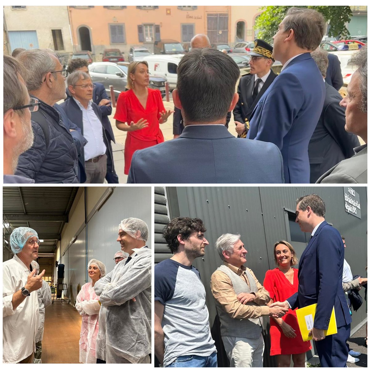 DelphLingemann's tweet photo. Visite d’@becht_olivier Ministre du commerce extérieur dans le #Puydedome à la rencontre des acteurs économiques du territoire : atelier Allemand et Rochias à #Issoire et à l’écoute des élus des communes sinistrées par les coulées de boue #Plauzat #Champeix #Neschers https://t.co/ZNrLCDxaGJ