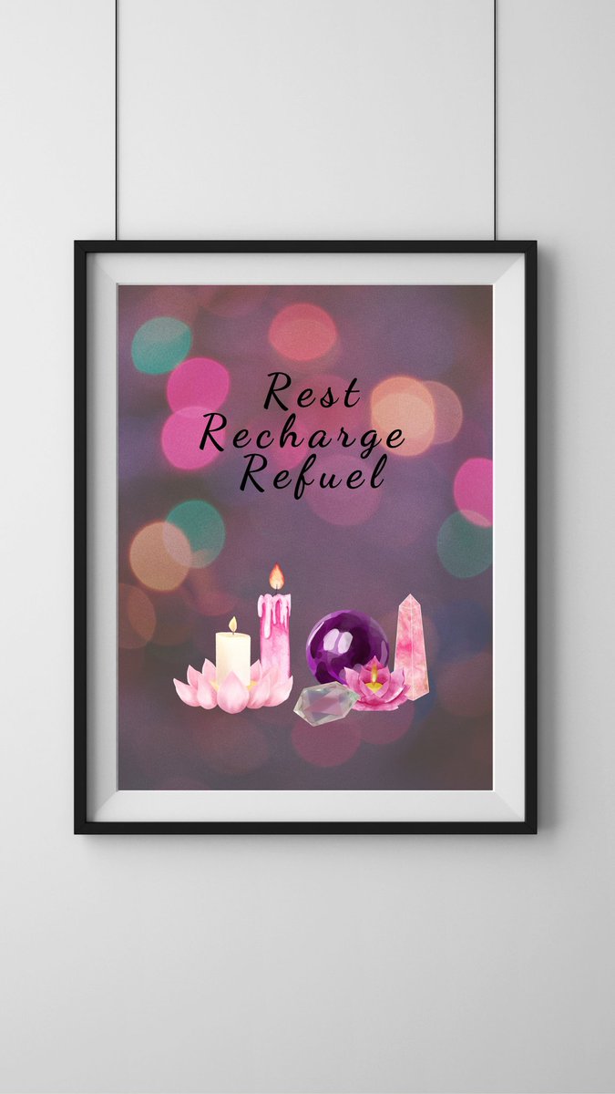 Rest Recharge Refuel Wall Art
Available as printables on my Etsy Shop whimsicalartgalore.etsy.com 
For Framed Artwork, follow me on Instagram @whimsicalartistry 
#Art #artist #artistsontwitter #etsy #etsyshop #artmoots #SpiritualJourney #spirituality #artforsale #interiordecor