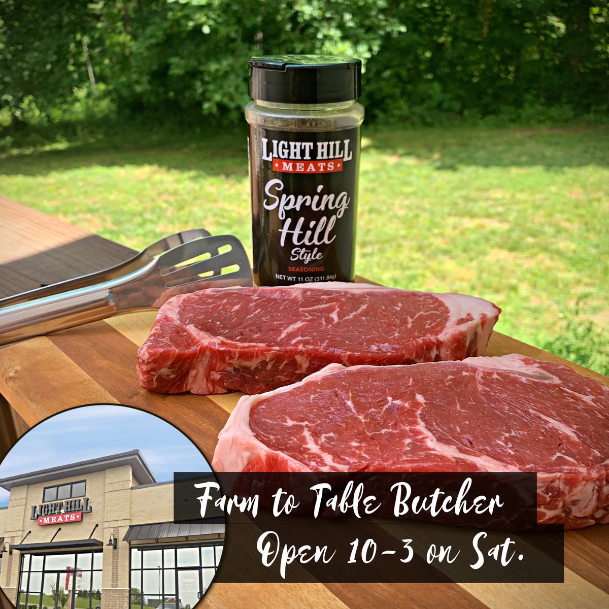LightHillMeats's tweet photo. Your grill is begging to be used today! ☀️ Grab a cold drink and start the sizzle of our New York Strip Steaks topped with our signature Spring Hill Style seasoning! Open 10-3 #springhilltn #beef #butcher https://t.co/U6mpq9pkAZ