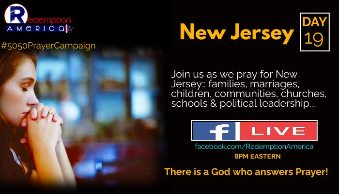 redemption_usa's tweet photo. #usa 
#NewJersey 
#day19 
#prayer 
#5050PrayerCampaign 
#joinus 
#tonight 
#CallUntoMe https://t.co/JpNyEPL5Mo