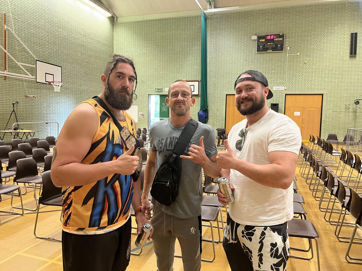 theDannyDarkouk's tweet photo. Last night one of my closest friends @RealAliOk in the biz wrestled his last match and I was lucky enough to look hench in this photo https://t.co/YuozswvoDT