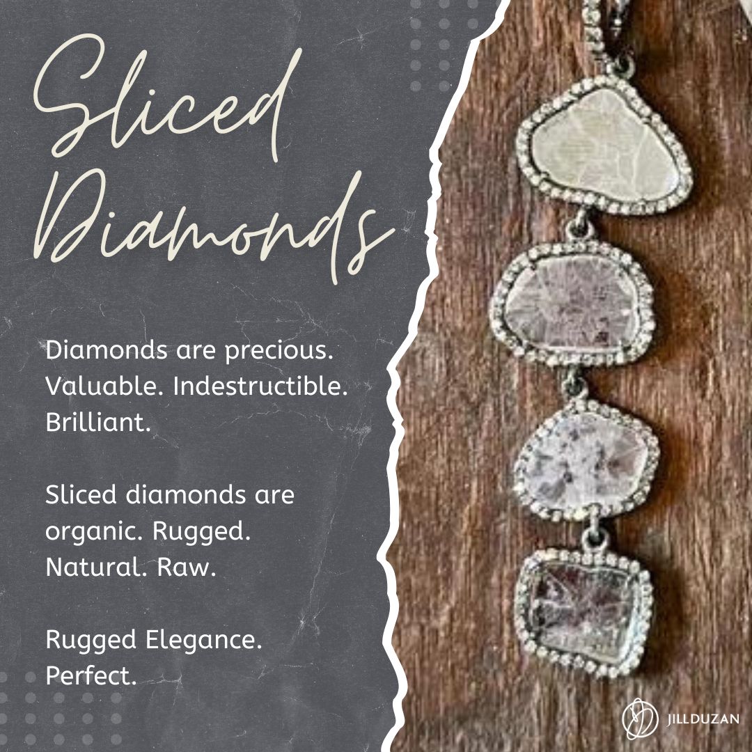 Sliced diamonds. Precious. Rugged. Perfect.
.
.
.
.
.
#diamondjewlery #giftsforher #rawdiamonds #diamonds #jewelry #organic #artisan #artisanjewelry