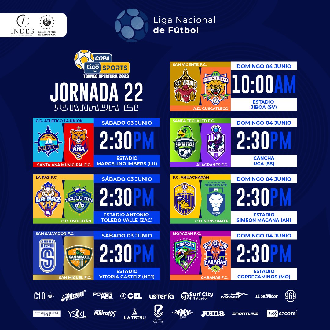 ¡LA EMOCIÓN POR LA #LigaNacionalDeFútbol CONTINÚA! 😍⚽👏🏻

Ya son pocas las jornadas que nos quedan en esta fase regular de la #CopaTigoSports y comenzamos a conocer a los clasificados a cuartos de final. 🫣

#LigaNacionalDeFútbol
#TorneoApertura2023
#CopaTigoSports