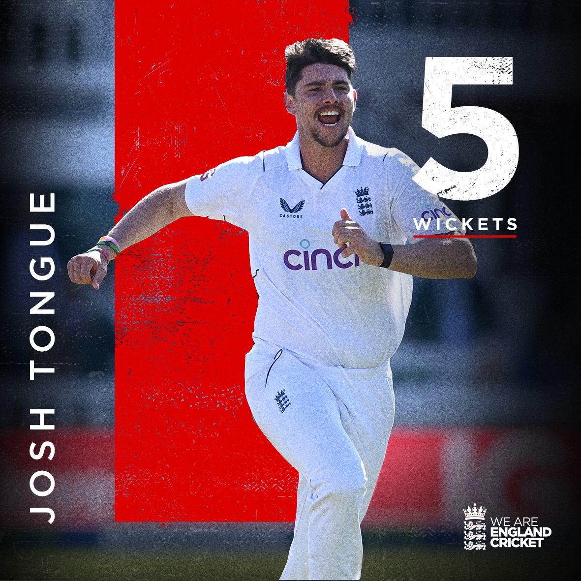 YES TONGUEY!!! 

A fifth wicket on debut at Lord's and a place on the honours board ✍️ 

#EnglandCricket | #ENGvIRE