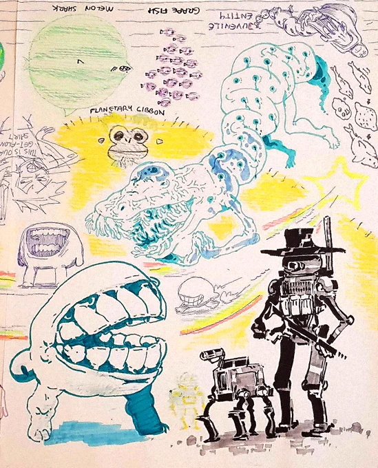 Had a drawpile on real paper with friends, twitter compressions is not treating the previews well