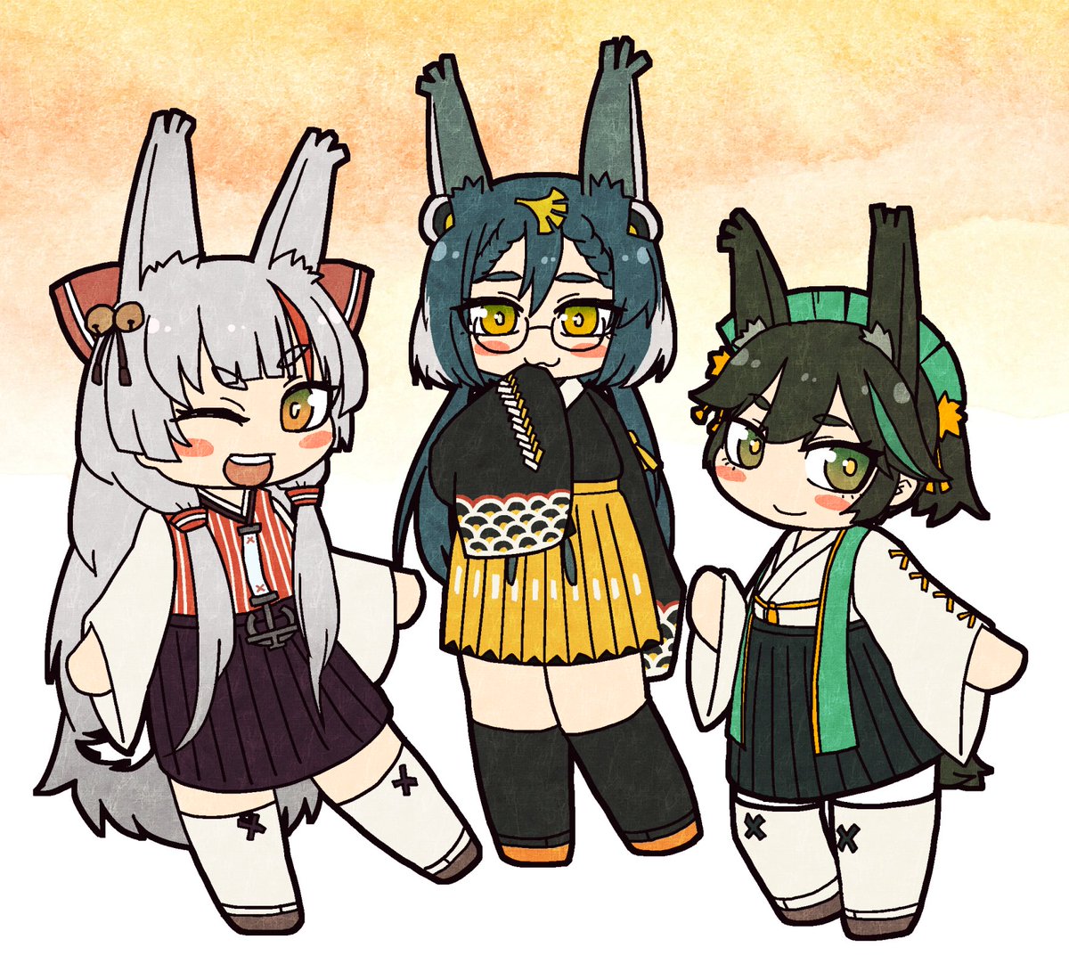 重云|ちょううん ,行秋(ユクアキ)(原神) 「ジャンルごった煮だけどデフォルメ好き好きマンなので  #デフォルメ絵を流してデフ」|柊野えすな🌻⛩🕊強謙イベ43のイラスト