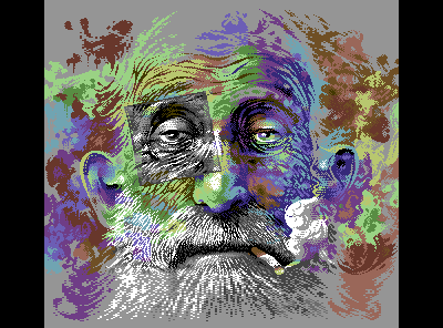 "The Man Of Many Hours", by Duce, C64 highres + sprites and soo much more trickery. The X2023 party releases are always the best of the year. Breathtaking. csdb.dk/release/index.…