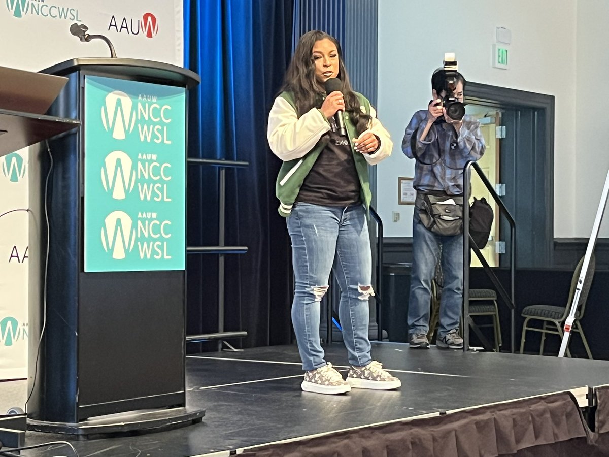 cclorente's tweet photo. The time for equity is now. We’re stepping into our power, “rooting our decisions in humanity, dignity and respect!” Thanks @MindaHarts for teaching us up! Loving my @NOVAcommcollege women student leaders! @AAUW @NOVA_AL_WHW #nccwsl2023 https://t.co/d7AkYphWNc