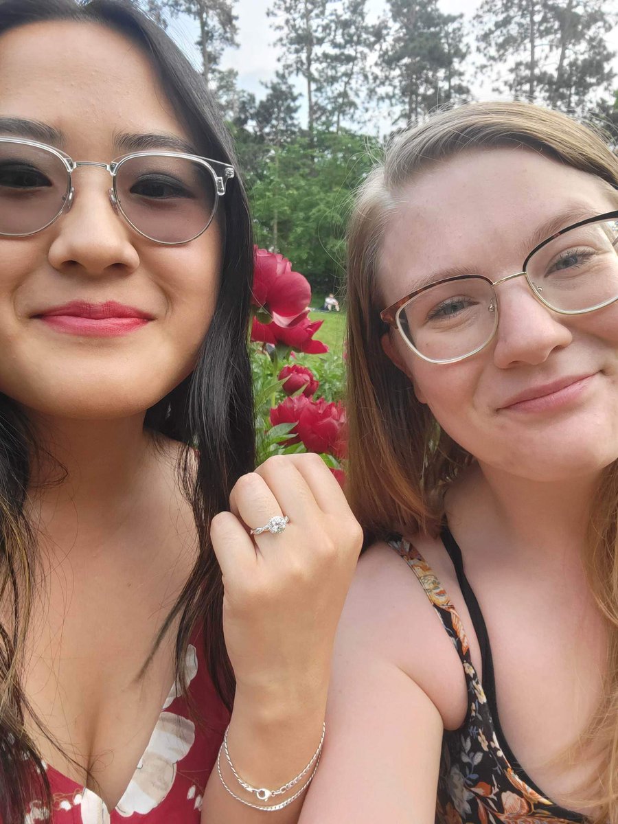 My younger self would be so proud of the person I am today. I’ve always struggled juggling my identities. Over the years, I’ve learned to accept and embrace them. I’m so proud to be a queer Asian woman &amp; an immigrant (France has my ❤️). Oh, and I’m engaged! Happy Pride Month 🌈