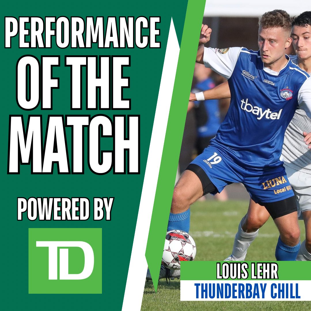 Louis Lehr is Performance of The Match powered by TD. A tireless performance from the German who showed so much quality and substance in Chill's midfield against Rochester FC.

#thunderbaychill #path2pro #uslleaguetwo 

<a href="/TD_Canada/">TD (Canada)</a>