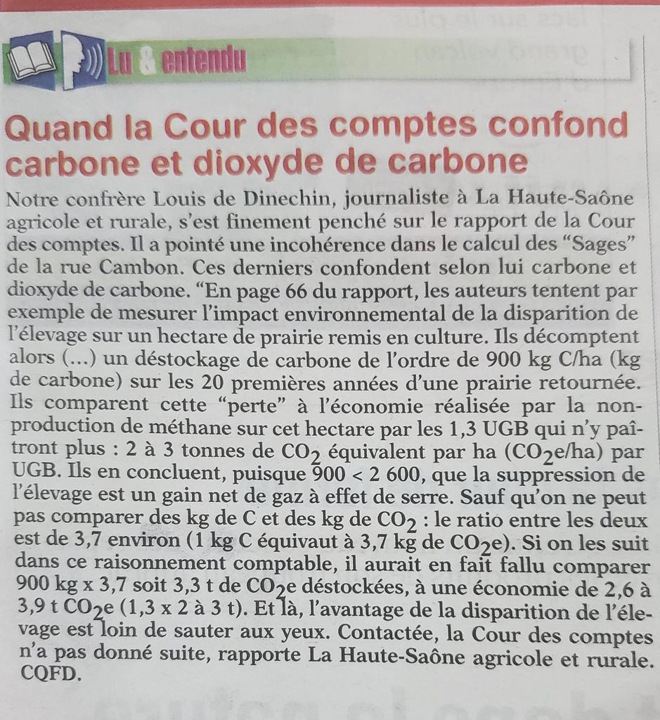 Quand on le dit que la cour des comptes n est pas compétente en élevage!