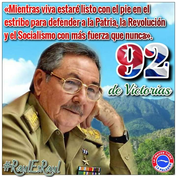 MoraMulet's tweet photo. Desde @CubaCubacons felicitamos en su cumpleaños 92 a nuestro invicto General de ejército https://t.co/zgQweviUV2