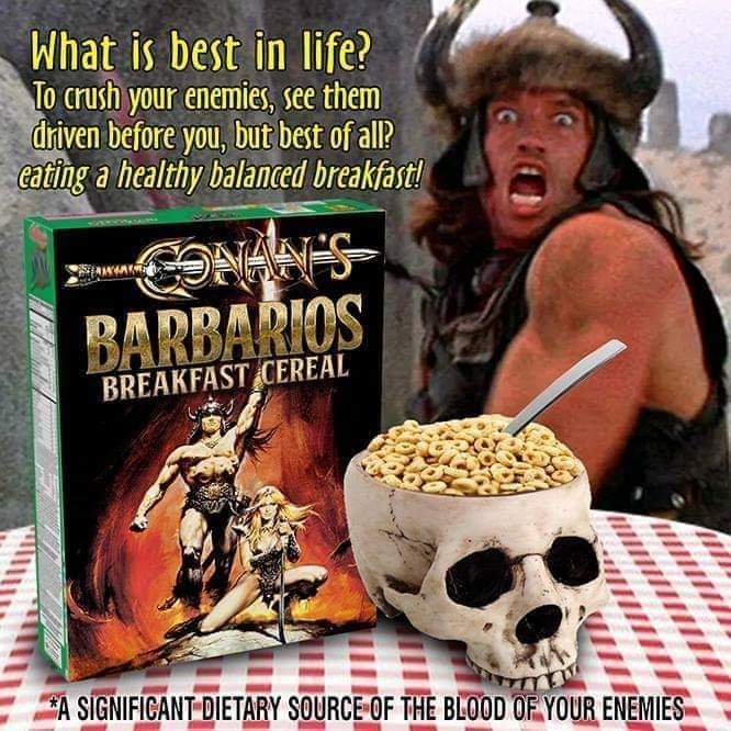 CarmillaDB's tweet photo. Conan knows how to start the day right!

#Conan #HorrorFamily https://t.co/WWN6PzQA31