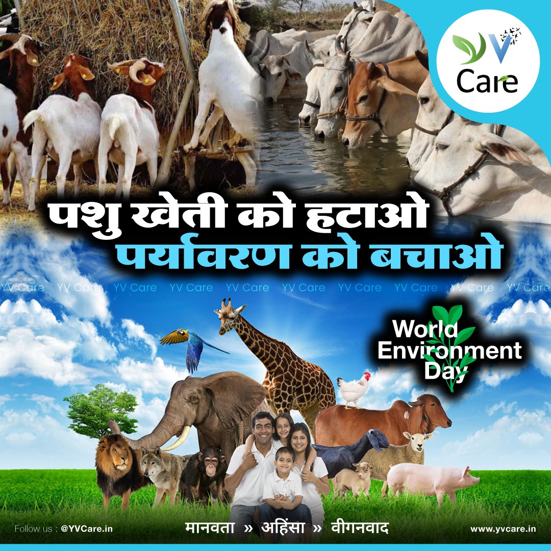 yvcare_in's tweet photo. क्या आप जानते हैं कि हमारे भोजन के विकल्प पर्यावरण के विनाश और जलवायु परिवर्तन में प्रमुख योगदानकर्ता हैं? विश्व स्तर पर, पशु खेती ग्रह को नुकसान पहुंचा रही है। 

#yvcare #yvcarein #vegan #veganislove #govegan #veganhindi #veganindia #veganvaad #endanimalcruelty #endspeciesism https://t.co/zcDhsOCUye