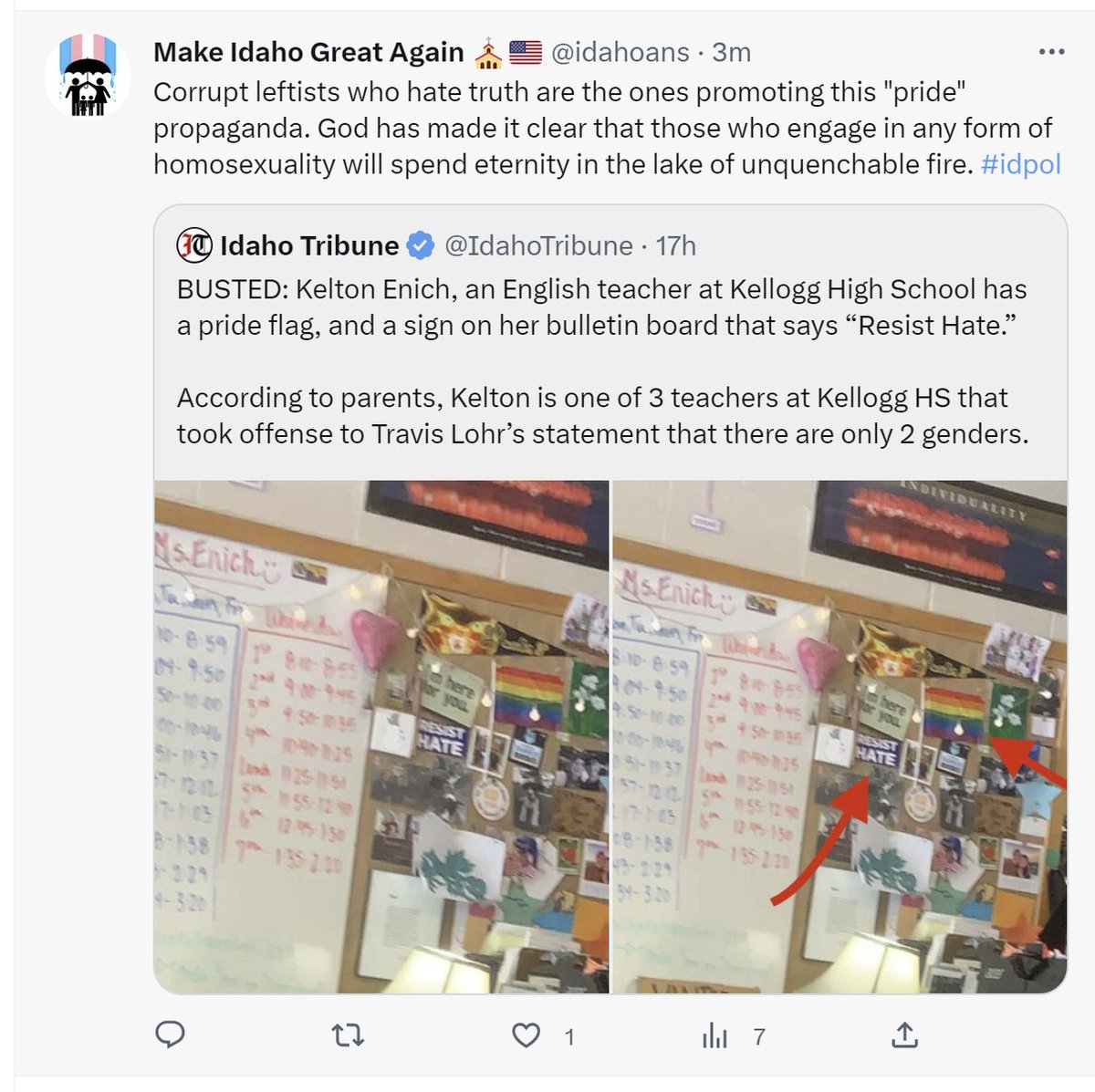 The militant arm of the #idgop #KCRCC is now doxxing teachers in Kellogg and targeting them for hate. This poor #Idaho community is being ripped apart because of ginned up ideological hate. #idpol