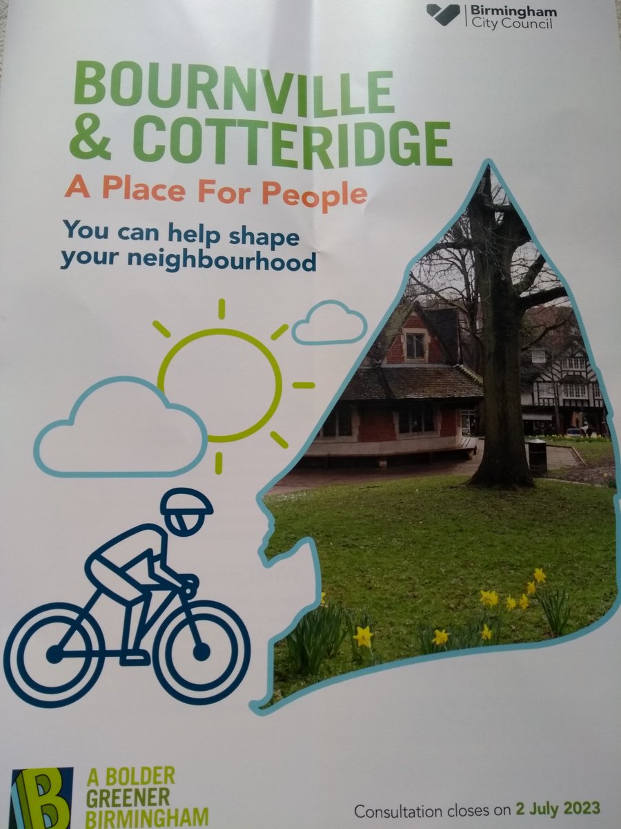 LizClements's tweet photo. Bournville and Cotteridge Places For People consultation is underway! Please feed back your views, consultation closes on 2 July 2023. #streetsforpeople #liveableBrum https://t.co/rVceJNnxsr