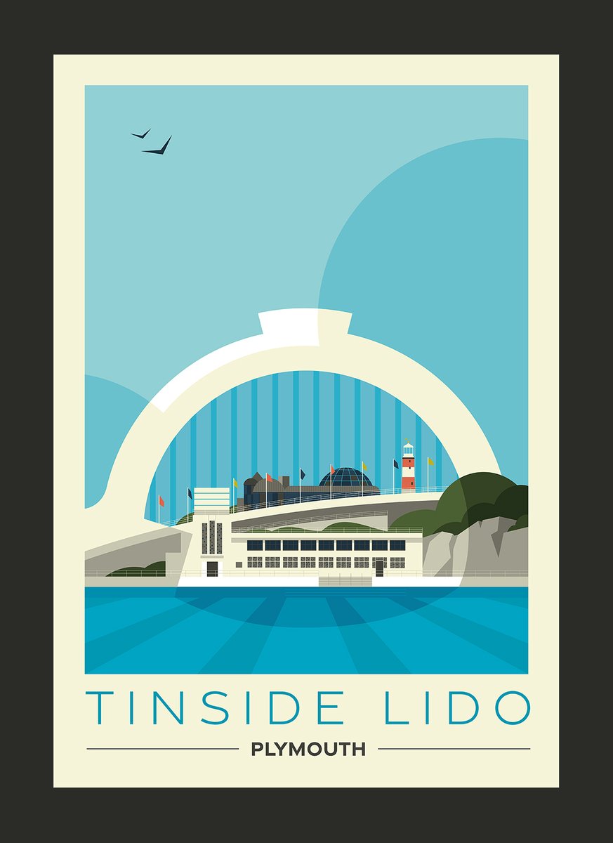 New illustration, print, poster 🌊☀️

#TinsideLido #Plymouth